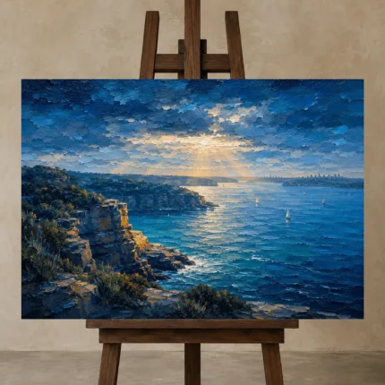 Premium Wall Art Yatay Html Edition – CP-AU-SH-H-003 displayed on a studio easel