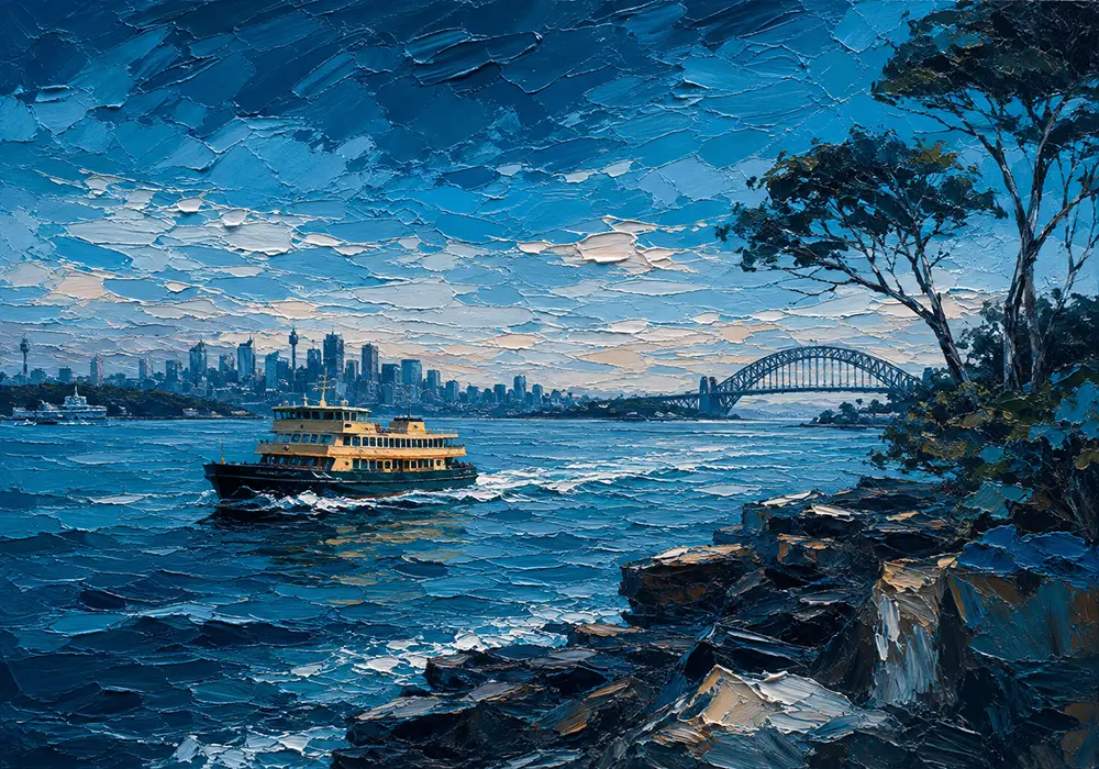 Harbour Reverie Sydney Harbour Wall Art Sydney Blue Art Print