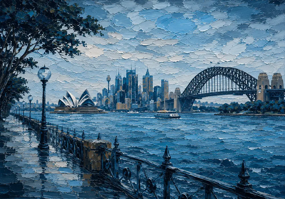 Harbour Expanse Sydney Harbour Wall Art Sydney Blue Art Print