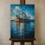 Premium Wall Art Dikey Html Edition – CP-AU-SH-V-001 displayed on a studio easel