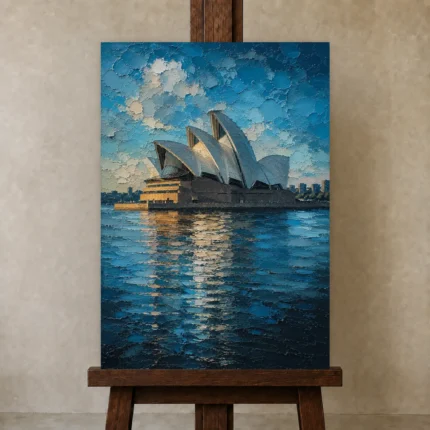 Premium Wall Art Dikey Html Edition – CP-AU-SH-V-001 displayed on a studio easel