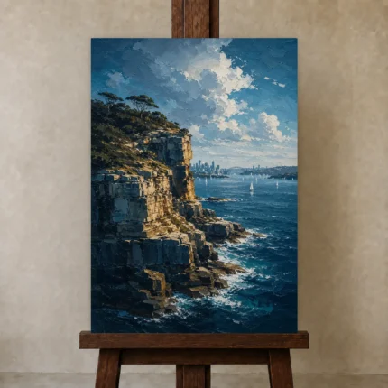 Premium Wall Art Dikey Html Edition – CP-AU-SH-V-003 displayed on a studio easel