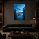 Premium Wall Art Dikey Html Edition – CP-AU-SH-V-004 shown in a warm modern interior