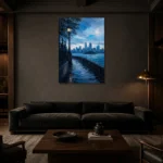 Premium Wall Art Dikey Html Edition – CP-AU-SH-V-005 shown in a warm modern interior