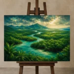 Premium Wall Art Yatay Html Edition – CP-AU-TN-H-003 displayed on a studio easel