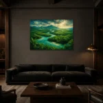 Premium Wall Art Yatay Html Edition – CP-AU-TN-H-003 shown in a warm modern interior