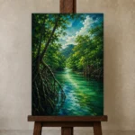 Premium Wall Art Dikey Html Edition – CP-AU-TN-V-003 displayed on a studio easel