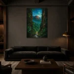 Premium Wall Art Dikey Html Edition – CP-AU-TN-V-004 shown in a warm modern interior