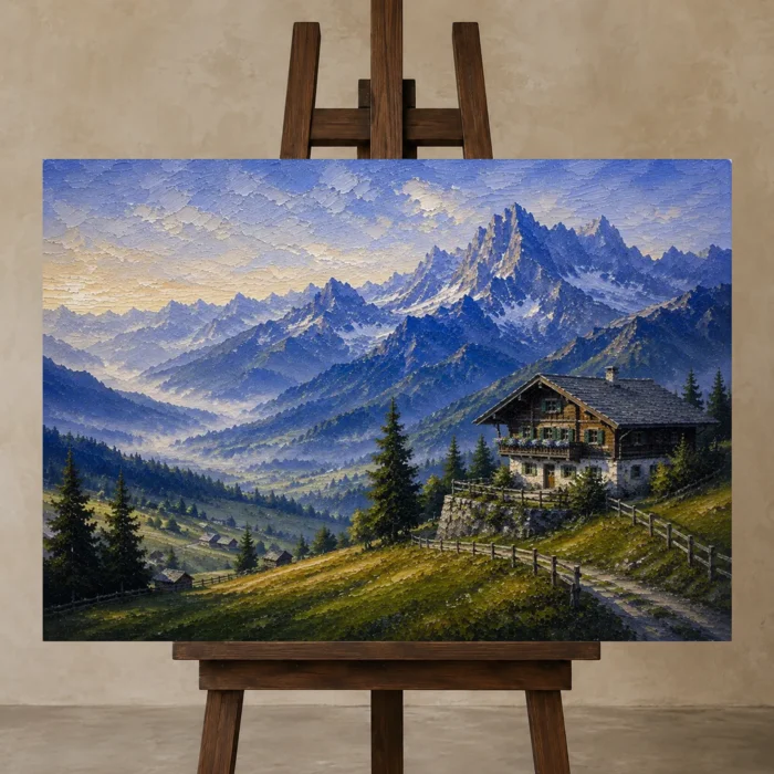 Premium Wall Art Yatay Html Edition – CP-DE-BA-H-002 displayed on a studio easel