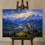 Premium Wall Art Yatay Html Edition – CP-DE-BA-H-003 displayed on a studio easel