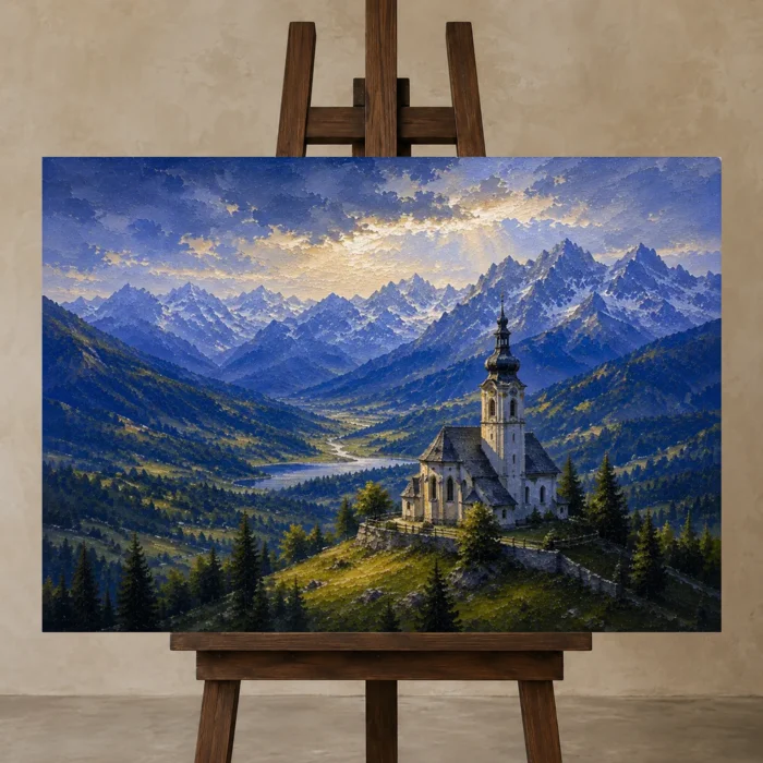 Premium Wall Art Yatay Html Edition – CP-DE-BA-H-003 displayed on a studio easel