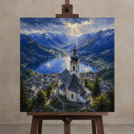 Premium Wall Art Kare Html Edition – CP-DE-BA-S-003 displayed on a studio easel