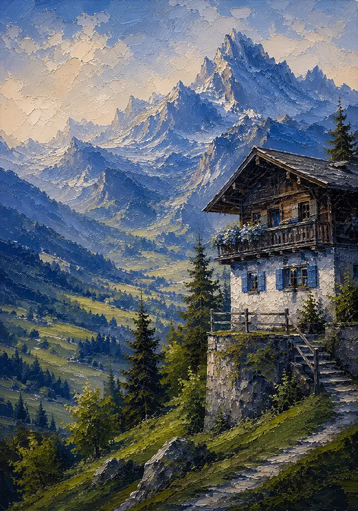 Bavarian Threshold Bavarian Alps Wall Art Bavarian Alpine Art Print