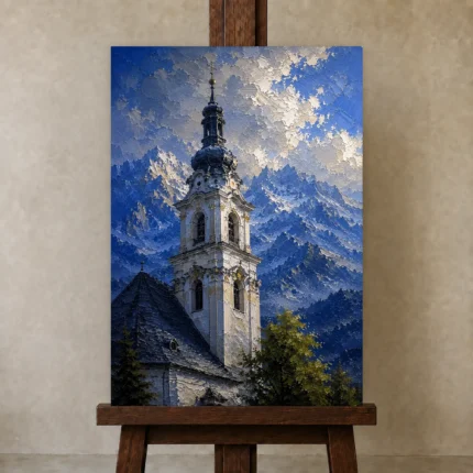 Premium Wall Art Dikey Html Edition – CP-DE-BA-V-003 displayed on a studio easel
