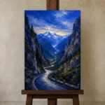 Premium Wall Art Dikey Html Edition – CP-DE-BA-V-004 displayed on a studio easel