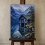 Premium Wall Art Dikey Html Edition – CP-DE-BA-V-005 displayed on a studio easel