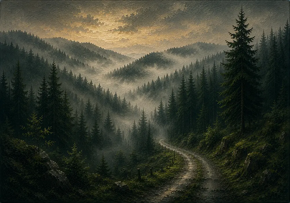 Blackwood Procession Black Forest Wall Art Black Forest Pine Art Print
