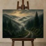 Premium Wall Art Yatay Html Edition – CP-DE-BF-H-002 displayed on a studio easel