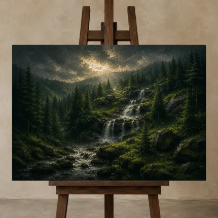 Premium Wall Art Yatay Html Edition – CP-DE-BF-H-003 displayed on a studio easel