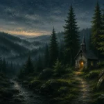 Black Forest Pine Black Forest Wall Art featuring solitary chapel beneath towering spruce trees for refined interiors