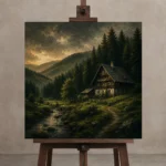 Premium Wall Art Kare Html Edition – CP-DE-BF-S-001 displayed on a studio easel