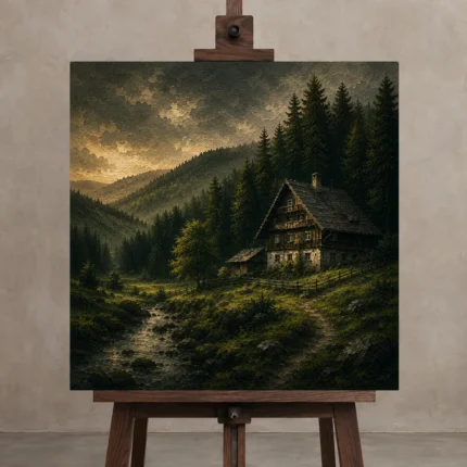 Premium Wall Art Kare Html Edition – CP-DE-BF-S-001 displayed on a studio easel