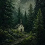 Black Forest Pine Black Forest Wall Art featuring solitary chapel beneath towering spruce trees for refined interiors