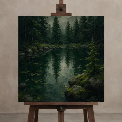 Premium Wall Art Kare Html Edition – CP-DE-BF-S-005 displayed on a studio easel