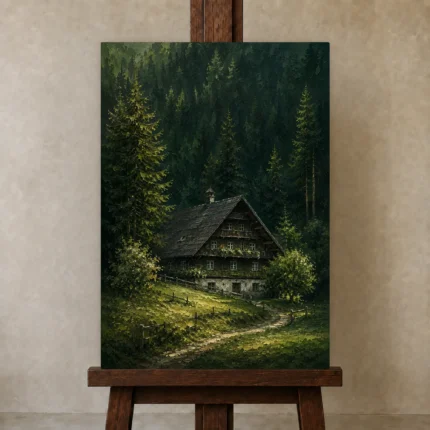 Premium Wall Art Dikey Html Edition – CP-DE-BF-V-001 displayed on a studio easel