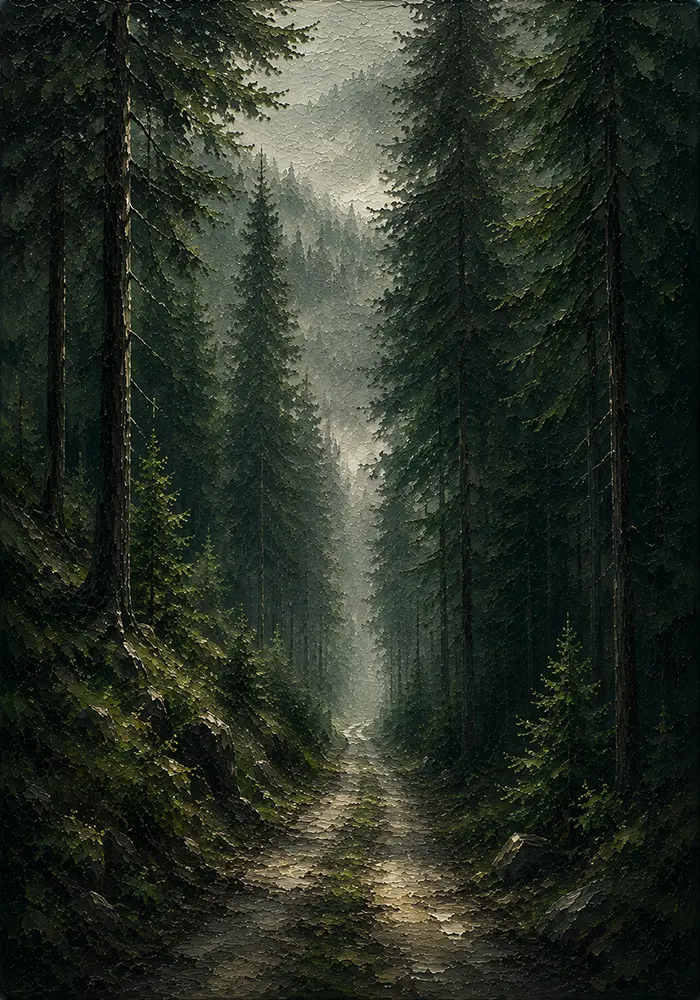 Blackwood Threshold Black Forest Wall Art Black Forest Pine Art Print