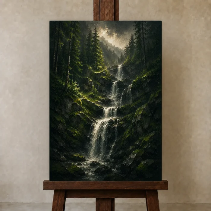 Premium Wall Art Dikey Html Edition – CP-DE-BF-V-003 displayed on a studio easel