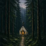 Black Forest Pine Black Forest Wall Art featuring solitary chapel beneath towering spruce trees for refined interiors