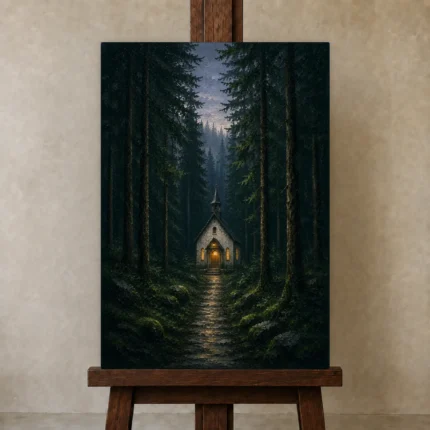 Premium Wall Art Dikey Html Edition – CP-DE-BF-V-004 displayed on a studio easel