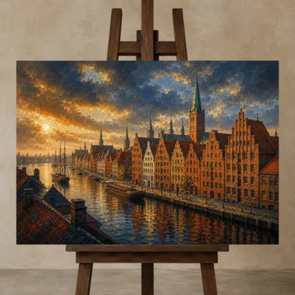 Premium Wall Art Yatay Html Edition – CP-DE-BH-H-003 displayed on a studio easel