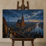 Premium Wall Art Yatay Html Edition – CP-DE-BH-H-004 displayed on a studio easel