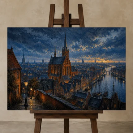 Premium Wall Art Yatay Html Edition – CP-DE-BH-H-004 displayed on a studio easel