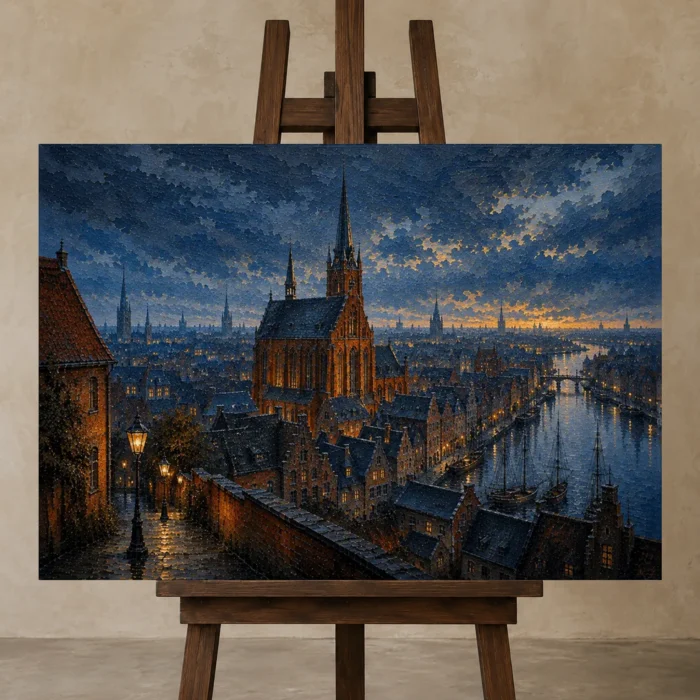 Premium Wall Art Yatay Html Edition – CP-DE-BH-H-004 displayed on a studio easel