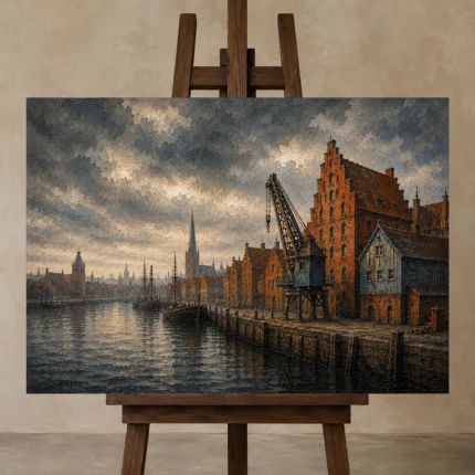 Premium Wall Art Yatay Html Edition – CP-DE-BH-H-005 displayed on a studio easel