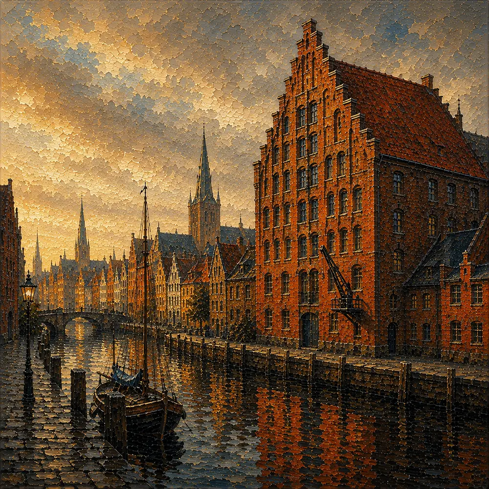 Hanseatic Study Hanseatic Architecture Wall Art Hanseatic Brick Art Print