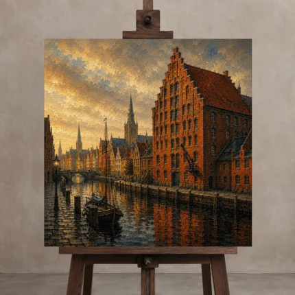 Premium Wall Art Kare Html Edition – CP-DE-BH-S-001 displayed on a studio easel