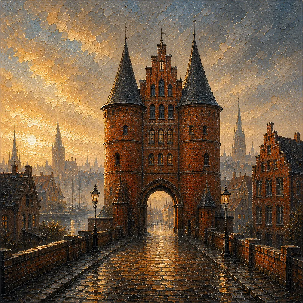 Hanseatic Stillness Hanseatic Architecture Wall Art Hanseatic Brick Art Print