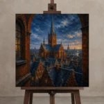 Premium Wall Art Kare Html Edition – CP-DE-BH-S-004 displayed on a studio easel