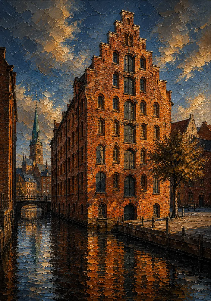 Hanseatic Sentinel Hanseatic Architecture Wall Art Hanseatic Brick Art Print