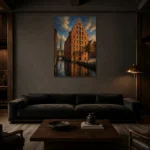 Premium Wall Art Dikey Html Edition – CP-DE-BH-V-001 shown in a warm modern interior
