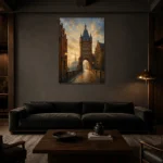 Premium Wall Art Dikey Html Edition – CP-DE-BH-V-002 shown in a warm modern interior