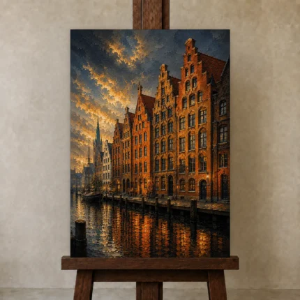 Premium Wall Art Dikey Html Edition – CP-DE-BH-V-003 displayed on a studio easel
