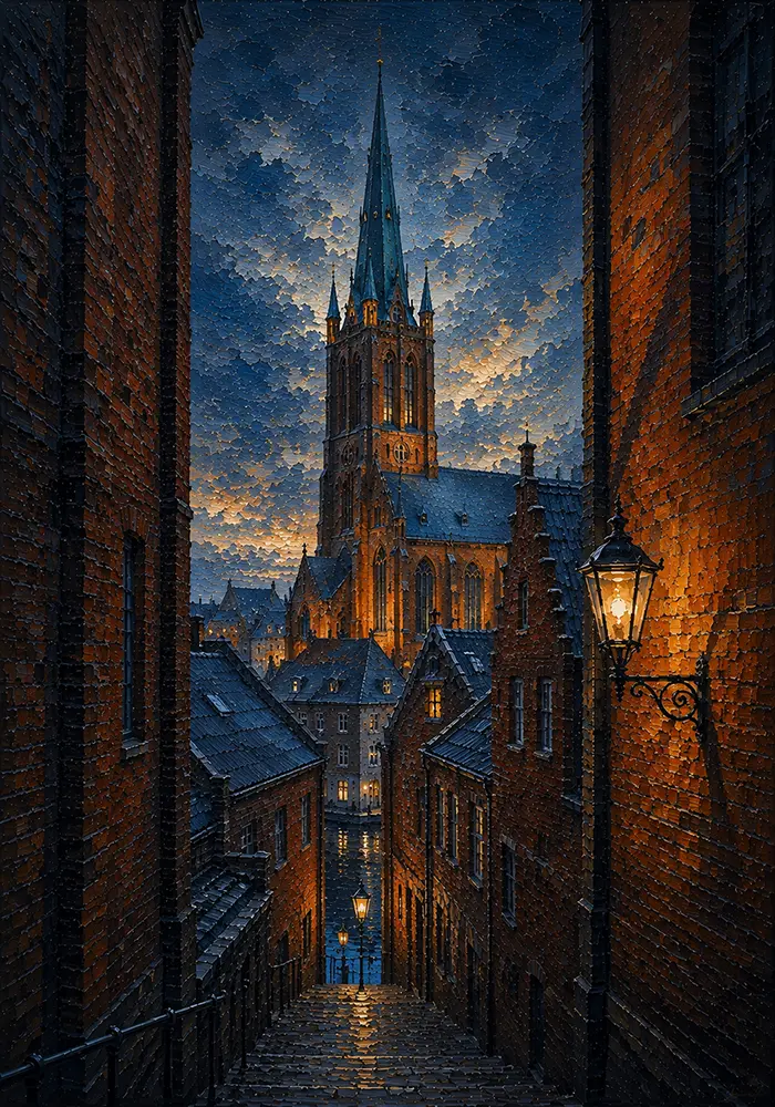 Hanseatic Passage Hanseatic Architecture Wall Art Hanseatic Brick Art Print