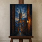 Premium Wall Art Dikey Html Edition – CP-DE-BH-V-004 displayed on a studio easel