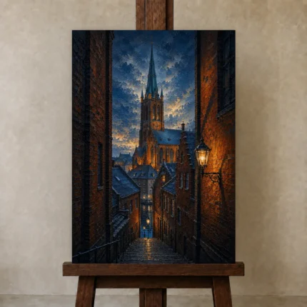 Premium Wall Art Dikey Html Edition – CP-DE-BH-V-004 displayed on a studio easel