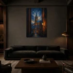 Premium Wall Art Dikey Html Edition – CP-DE-BH-V-004 shown in a warm modern interior